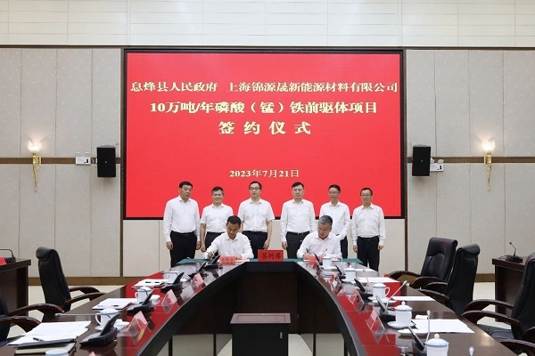 年產(chǎn)10萬噸！錦源晟磷酸（錳）鐵前驅(qū)體項目簽約落地貴州息烽