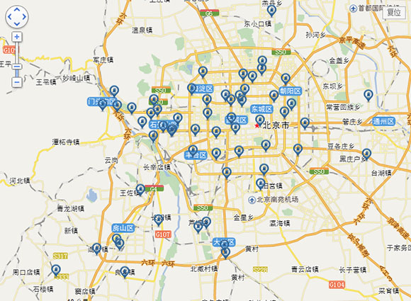 北京電動汽車充電樁分布圖 40家4S店隨便充