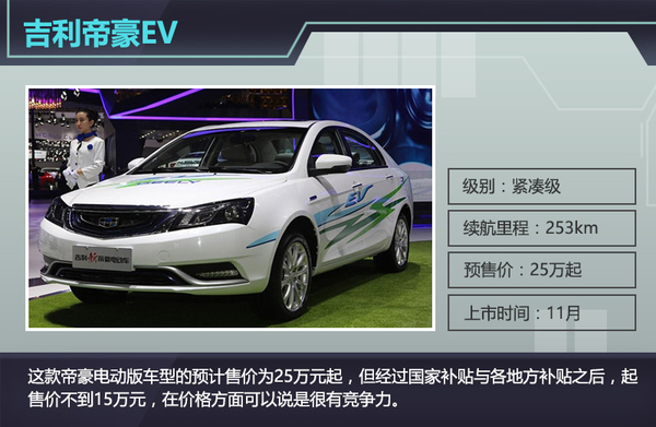 根據獲得的信息來看,這款帝豪電動版車型的預計售價為25萬元起,但經過國家補貼與各地方補貼之后,起售價不到15萬元,在價格方面可以說是很有競爭力。車身尺寸方面與普通汽油版車型相同,長、寬、高分別為4631/1789/1470mm,軸距2650mm。