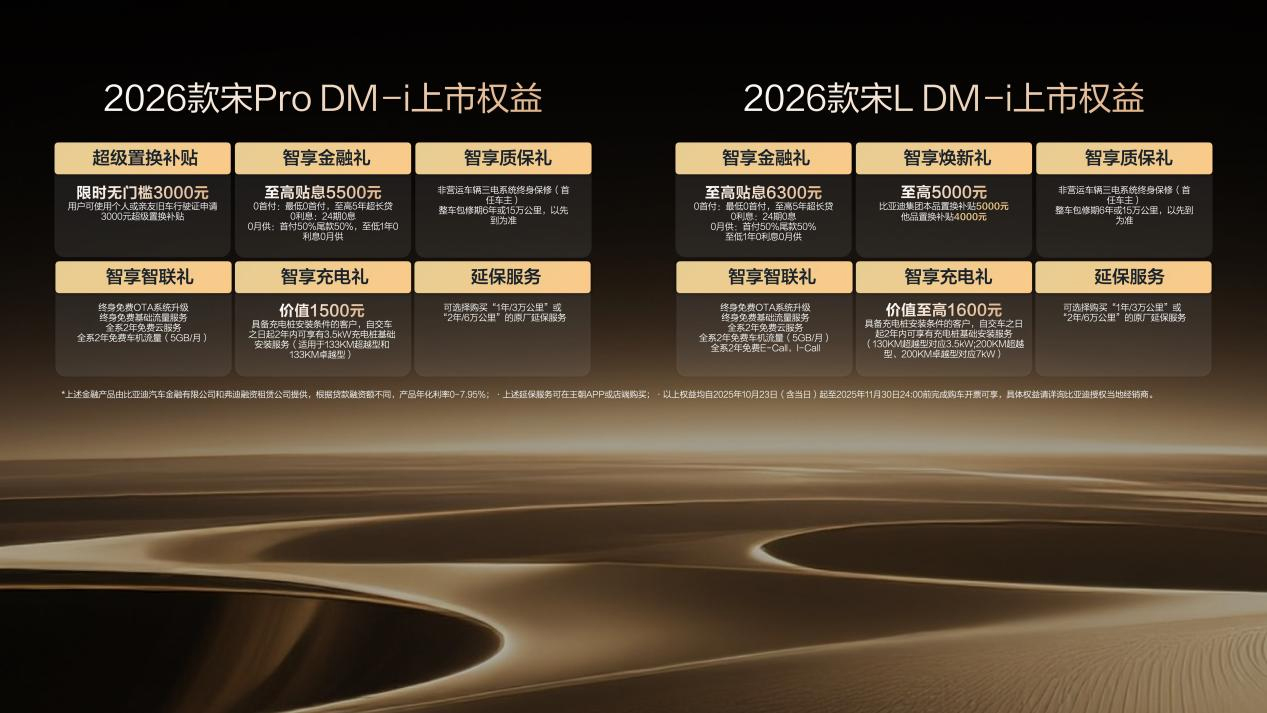 9.98萬起，2026款宋L DM-i上市，純電續航200km，標配云輦C！