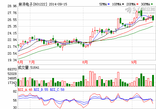 林洋電子股價(jià)走勢圖