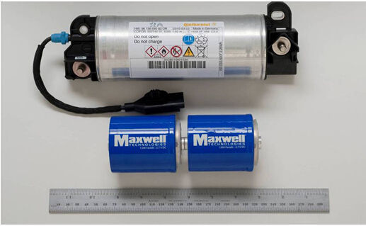 圖2:Maxwell公司用于VSS的超級電容器單體 圖2:Maxwell公司用于VSS的超級電容器單體