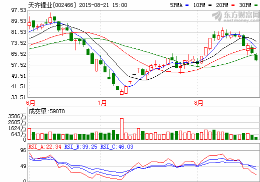 天齊鋰業上半年實現凈利潤4097萬元 同比大增135%