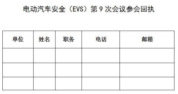 中國(guó)將主辦第9次電動(dòng)汽車安全（EVS）工作組會(huì)議