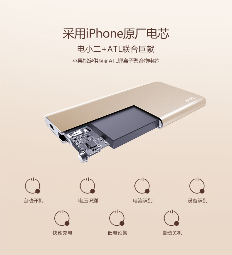 玫瑰金華麗來襲 電小二iPhone專用充電寶上市！