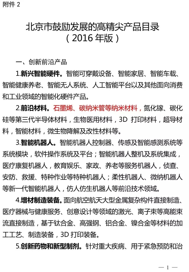 2016年北京高精尖產業發展重點支撐項目開始申報 石墨烯在列 2016年北京高精尖產業發展重點支撐項目開始申報 石墨烯在列