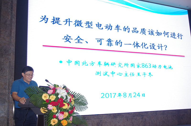 國家863電動車重大專項動力電池測試中心主任王子冬教授作報告