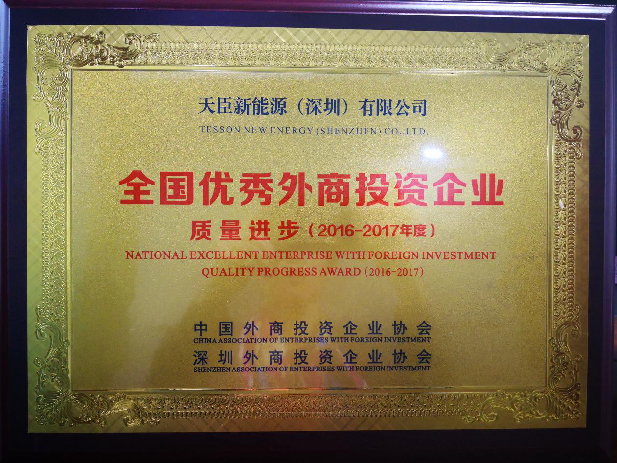 天臣新能源獲評全國優秀外資企業