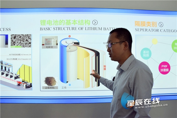 （鋰電池的基本結構圖。以上圖均由 星辰全媒體記者 柳佳路/攝。）