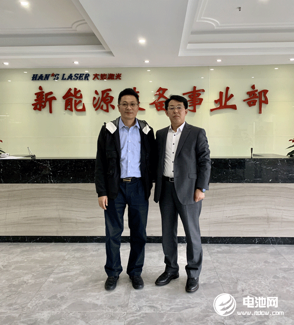 于清教拜訪電池百人會副理事長單位大族激光新能源裝備事業(yè)部