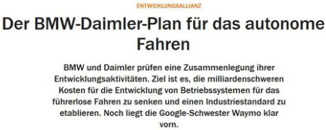 寶馬奔馳再牽手：或聯(lián)合開(kāi)發(fā)緊湊型車(chē) 共享自動(dòng)駕駛技術(shù)