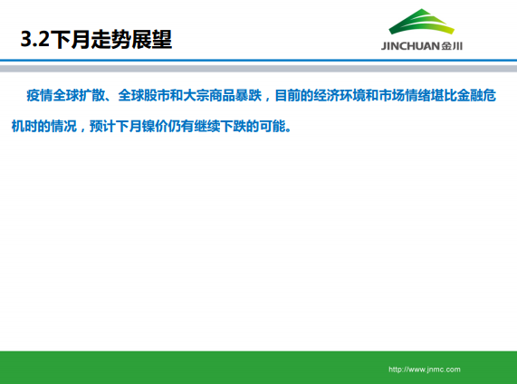 金川集團(tuán)鎳市場月報(bào) (2020.3)