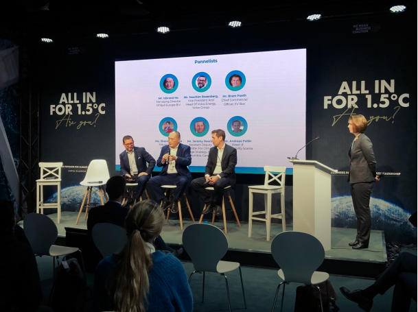 比亞迪歐洲有限責任公司商用車業(yè)務中心總經(jīng)理何一鵬在“Without it Nothing Moves”活動上發(fā)言