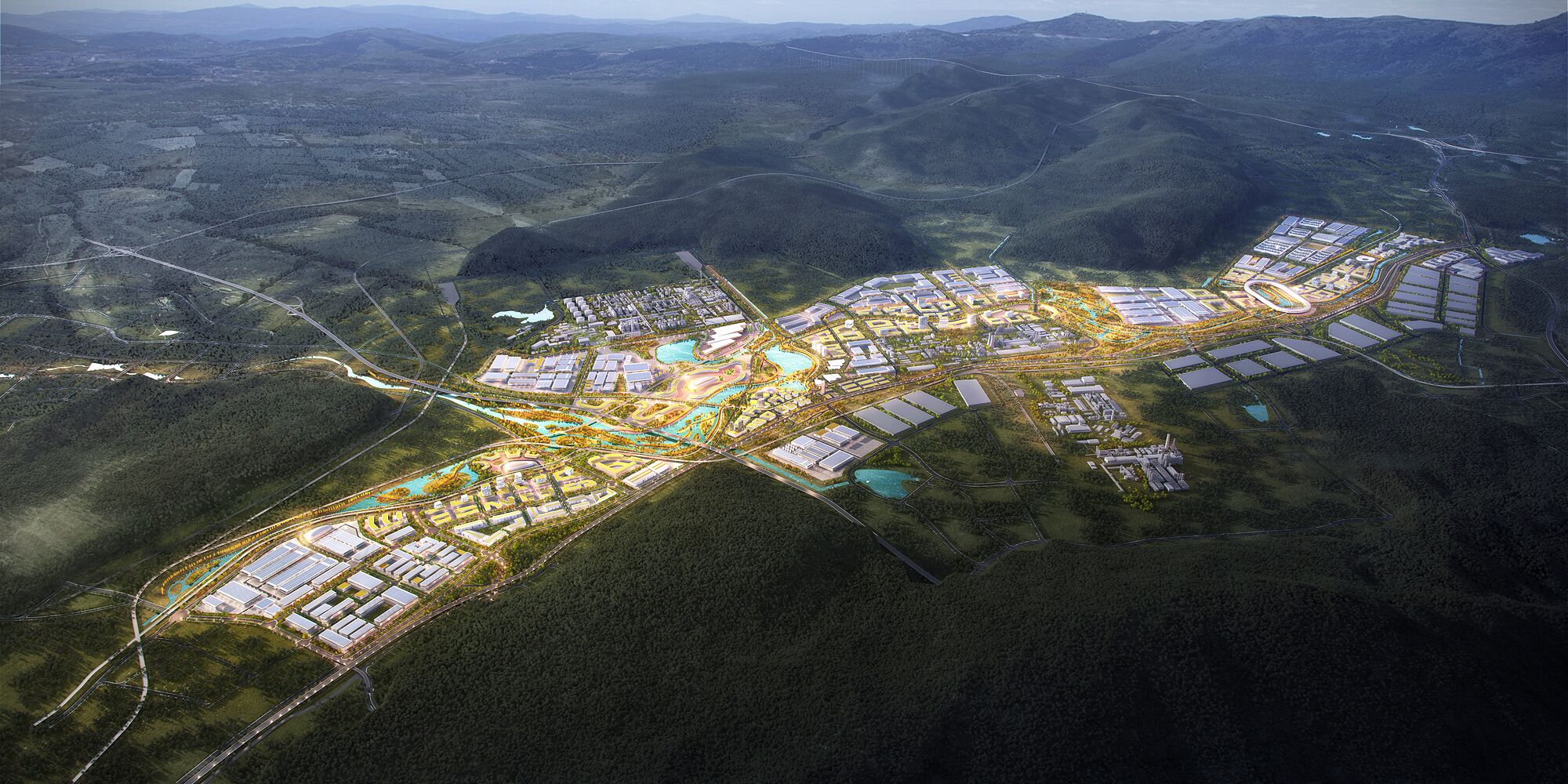 昆明安寧新能源電池產業工業園區規劃俯瞰圖 昆明安寧新能源電池產業工業園區規劃俯瞰圖