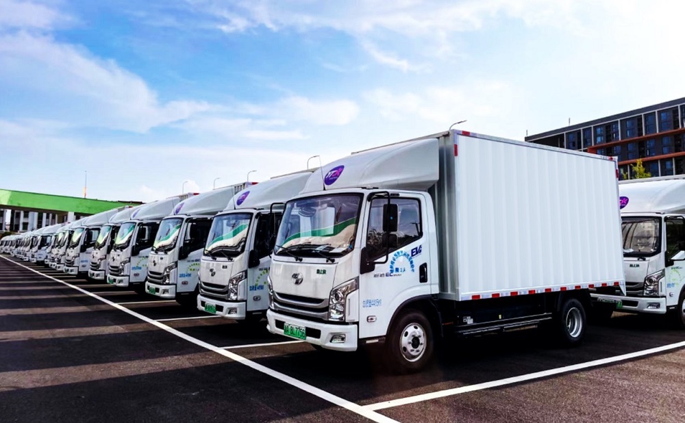 (采用寧德時代商用車電池解決方案的杭州亞運會物流車輛) (采用寧德時代商用車電池解決方案的杭州亞運會物流車輛)