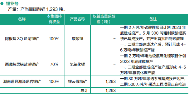 紫金礦業2023年上半年鋰業務開展情況 紫金礦業2023年上半年鋰業務開展情況