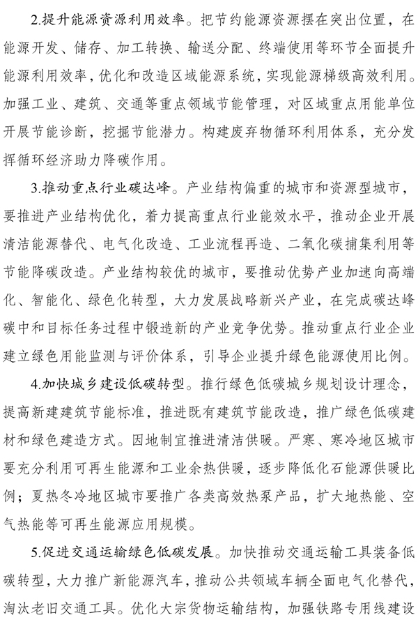 《國家碳達(dá)峰試點建設(shè)方案》