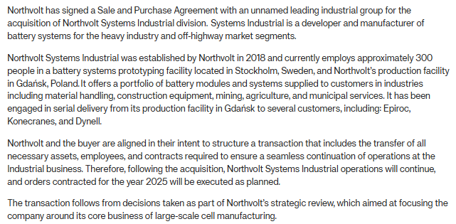 Northvolt Systems Industrial